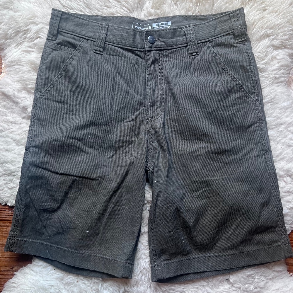 Carhartt Canvas Work Short Relaxed Fit Rugged Flex Olive green 32"